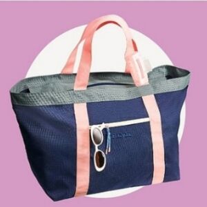 Navy and Pink Tote Bag